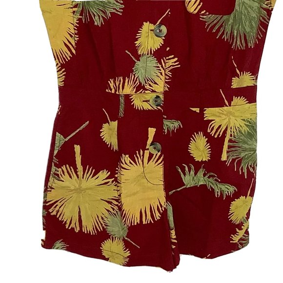 NWT Free People Malibu Romper XS One Piece Tropical Hawaiian Aloha Red NEW - Picture 5 of 12